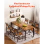 Dining Chairs Set of 6, Wooden Table Chairs with Metal Frame and Backrest, Easy to Assemble Leather Side Chair, Modern Farmhouse