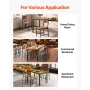 Dining Chairs Set of 6, Wooden Table Chairs with Metal Frame and Backrest, Easy to Assemble Leather Side Chair, Modern Farmhouse