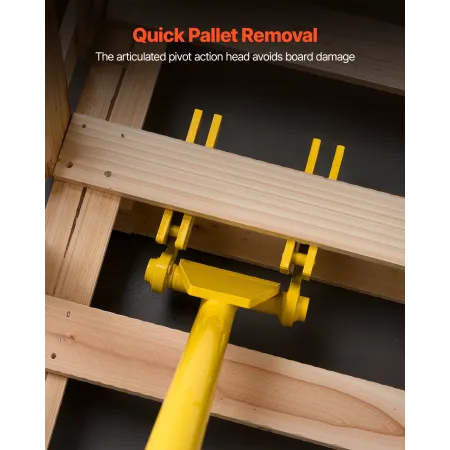 VEVOR Pallet Buster Tool, 1 m Carbon Steel Handle Wrecking Pry Bar, 907 kg Weight Capacity, Heavy Duty Deck Board Removal Tool, 