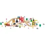 70PCS Wooden Train Set, with Magnetic Crane, Wood Train Track Toy for Kids Ages 3-8, Construction Crane Railway Set, Compatible 