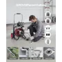Drain Cleaner Machine 30m x 13mm, Auto Feed Sewer Snake Auger on Wheels - with 8 Cutters & Air-Activated Foot Switch for 50mm to