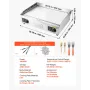 kommerciel elektrisk bageplade, 655 x 400 mm, 4000W, 50-300°C