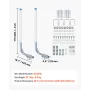 Boat Trailer Guides, 775 mm/1205 mm Height Guide Poles, 2PCS High-Hardness Steel Trailer Guide-Ons, Adjustable Guide Poles with 