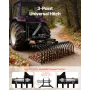 127 cm Lanscape Rock Rake, 3-Point Tow Behind Landscape Rake with 17 Steel Tines, Fit Category 1 Tractors, Angle Adjustable, Hea