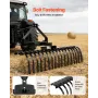 127 cm Lanscape Rock Rake, 3-Point Tow Behind Landscape Rake with 17 Steel Tines, Fit Category 1 Tractors, Angle Adjustable, Hea