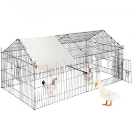 Chicken Coop, 87 "X 41,7" X 41 ", Rabbit Run-kabinetpen med vandtæt og solbeskyttet dækning til udendørs, indendørs, baghave,