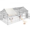 Chicken Coop, 87" x 41.7" x 41", Rabbit Run Enclosure Pen with Waterproof and Sun-proof Cover for Outdoor, Indoor, Backyard,