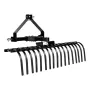 VEVOR 127 cm Lanscape Rock Rake, 3-Point Tow Behind Landscape Rake with 17 Steel Tines, Fit Category 1 Tractors, Angle Adjustabl