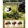 VEVOR 122 cm Tow Behind Landscape Rake, Pull Behind Lawn Rock Rakes for ATV Mower Tractors, 24 Durable Steel Tines, Adjustable H