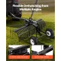 VEVOR 122 cm Tow Behind Landscape Rake, Pull Behind Lawn Rock Rakes for ATV Mower Tractors, 24 Durable Steel Tines, Adjustable H