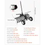 122 cm Tow Behind Landscape Rake, Pull Behind Lawn Rock Rakes for ATV Mower Tractors, 24 Durable Steel Tines, Adjustable Height 