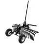 122 cm Tow Behind Landscape Rake, Pull Behind Lawn Rock Rakes for ATV Mower Tractors, 24 Durable Steel Tines, Adjustable Height 