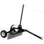 122 cm Tow Behind Landscape Rake, Pull Behind Lawn Rock Rakes for ATV Mower Tractors, 24 Durable Steel Tines, Adjustable Height 