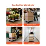 Foldbar Push Cart Dolly, 299,37 kg Kapacitet, Foldelig platform