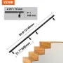 Handrail Stair Railing, 7 ft, Wall Mount Handrails for Indoor Stairs, Thickened Aluminum Alloy Hand Rail with Installation Kit, 