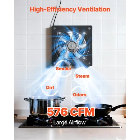 20,3 cm udstødningsventilator, 576 CFM High Velocity Wall Mount