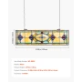 Farvet glas vinduespanel, 813 x 250 mm, Tiffany Style hængende