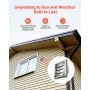97mm Wall Vent Cover, Louvered Square AC Vent Gable Cover, Premium Stainless Steel & with Noise Reducing Rubber Gasket, for Hous