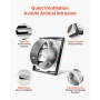 97mm Wall Vent Cover, Louvered Square AC Vent Gable Cover, Premium Stainless Steel & with Noise Reducing Rubber Gasket, for Hous