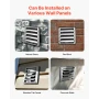 97mm Wall Vent Cover, Louvered Square AC Vent Gable Cover, Premium Stainless Steel & with Noise Reducing Rubber Gasket, for Hous