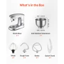 Stand Mixer, 4.2 L Electric Kitchen Mixer, 1500W Dough-Mixer, 10 + Pulse Speeds Tilt-head Food-Mixer with Stainless Steel Bowl, 