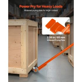 VEVOR Prylever Bar, 2994 kg Weight Capacity, 1.4 m Carbon Steel Handle Lever Dolly, Pry Lever Bar with Wheels for Large Pallets,