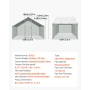 Metal Chicken Coop, 9.8x6.5x6.5ft Large Walk-in Chicken Runs with Cover, Spire Roof Hen House Enclosure with Security Lock, Outd