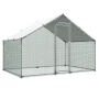 Metal Chicken Coop, 9.8x6.5x6.5ft Large Walk-in Chicken Runs with Cover, Spire Roof Hen House Enclosure with Security Lock, Outd