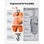 Digital Crane Scale, 880 lbs/400 kg Max Capacity, Handheld Hanging Scale with Cast Aluminum Case & LCD Display, 100 g Division &