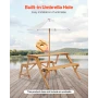 2-i-1 transformerende udskifteligt picnicbord, udendørs træbord