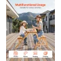 2-i-1 transformerende udskifteligt picnicbord, udendørs træbord