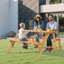 VEVOR 2-in-1 Transforming Interchangeable Picnic Table, Outdoor Wooden Table and Bench Set, Portable Foldable Bench with Umbrell