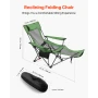 Reclining Camping Chair, 4 Adjustable Positions, Portable Folding Lounger for Adults, Mesh Beach Chair with Headrest & Foot Rest