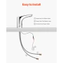 Touchless Bathroom Sink Faucet, Automatic Motion Sensor Restroom Toilet Faucet, Hands-Free Adjustable Cold Hot Single Handle Wat