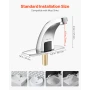 Touchless Bathroom Sink Faucet, Automatic Motion Sensor Restroom Toilet Faucet Cold Water with Hole Cover Plate, Battery Operate