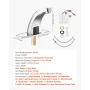 Touchless Bathroom Sink Faucet, Automatic Motion Sensor Restroom Toilet Faucet Cold Water with Hole Cover Plate, Battery Operate