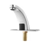 Touchless Bathroom Sink Faucet, Automatic Motion Sensor Restroom Toilet Faucet Cold Water with Hole Cover Plate, Battery Operate