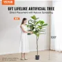 Kunstig fiddleblad Figtræ, 6 ft, Sikker PE-materiale og
