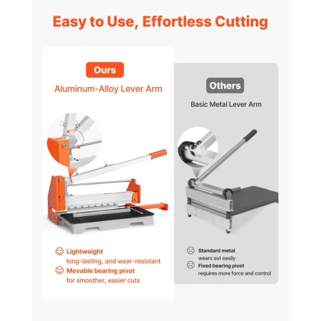 304.8mm Vinyl Floor Cutter, 16mm Thick Laminate Flooring Cutter with Upgraded Labor-Saving Aluminum-Alloy Lever, Telescoping Sup