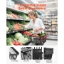 Shopping Baskets, 12 PCS, 21L Stackable PE Plastic Grocery Baskets with Handles, Dense Mesh Structure, Holds up to 9.07kg, Porta