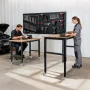 Adjustable Workbench on Wheels, 680 kg Capacity, 122 x 60 cm Oak Wood Top Workbench with 72.5-107.5 Height Adjustment, Heavy-Dut