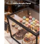 Bakery Display Case, 2-Tier Commercial Countertop Pastry Display Case, Clear Acrylic Bread Box for Kitchen, Party Cake Cabinet w