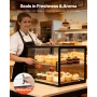 Bakery Display Case, 2-Tier Commercial Countertop Pastry Display Case, Clear Acrylic Bread Box for Kitchen, Party Cake Cabinet w