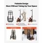Stair Climbing Cart, 100 kg Stair-Climbing Capacity, Heavy-Duty Folding Trolley Cart with Telescoping Handle, 6 Wheels and 2 Bun