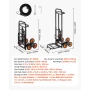 Stair Climbing Cart, 100 kg Stair-Climbing Capacity, Heavy-Duty Folding Trolley Cart with Telescoping Handle, 6 Wheels and 2 Bun