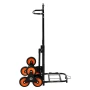 Stair Climbing Cart, 100 kg Stair-Climbing Capacity, Heavy-Duty Folding Trolley Cart with Telescoping Handle, 6 Wheels and 2 Bun