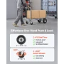 2 in 1 Hand Truck, 453.6 kg Load Capacity for 4-Wheel Mode, Convertible Hand Truck Dolly with Non-Slip Handle & Wheels, Portable