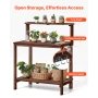 Potting Bench Table, Outdoor Gardening Workstation with 91 x 49.5 cm Wood Tabletop, Garden Planting Work Station with Storage Sh
