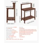 Potting Bench Table, Outdoor Gardening Workstation with 91 x 49.5 cm Wood Tabletop, Garden Planting Work Station with Storage Sh