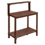 Potting Bench Table, Outdoor Gardening Workstation with 91 x 49.5 cm Wood Tabletop, Garden Planting Work Station with Storage Sh
